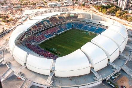 Vista aérea da Arena das Dunas (sediou a copa2014) - Foto: portaldacopa (Licença-cc-by-sa-3.0)