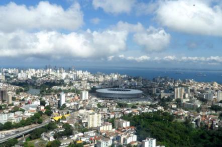 Aérea do Centro e Arena Fonte Nova  - Foto: Andreia Brandão - Setur-Ba (Licença-cc-by-sa-3.0)